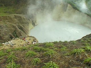 Boiling lake in Dominica w/Group