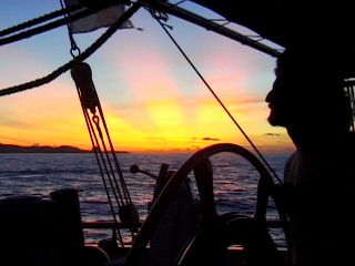 Sunset from ship